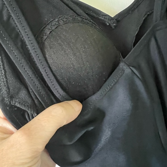 Black and leopard one piece swimsuit. Cross tie sash.  Worn once. Fits like a 6 - Picture 6 of 7